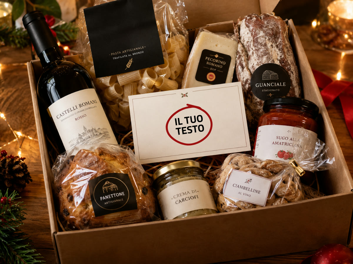 Biglietto inserito in una box gastronomica